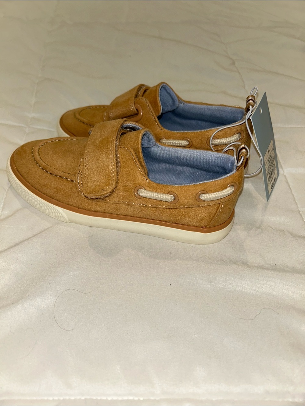 Cat & Jack Toddler Boys Tan Slip-On Boat Shoes - Picture 2 of 3